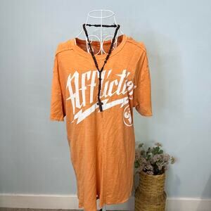 vintage y2k sinful affliction grunge tshirt in orange